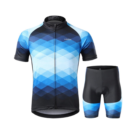 Lixada Men Cycle Jersey Breathable Short Sleeve Bike Shirt and Padded Shorts MTB Clothing Suit