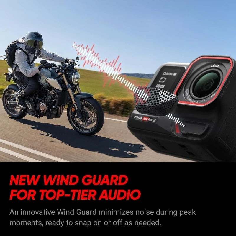 Ace Pro 2-8K Waterproof Action Camera Co-Engineered with Leica, 1/1.3" Sensor, Dual AI Chip, Leading Low Light