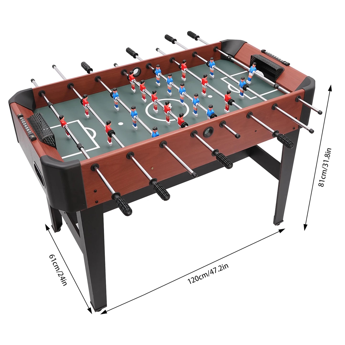 Standard Size Foosball Table Professional Soccer Table Game for Home and Game Room with Steel Rods and Counterbalanced Players
