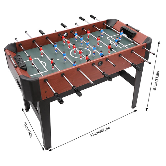 Standard Size Foosball Table Professional Soccer Table Game for Home and Game Room with Steel Rods and Counterbalanced Players