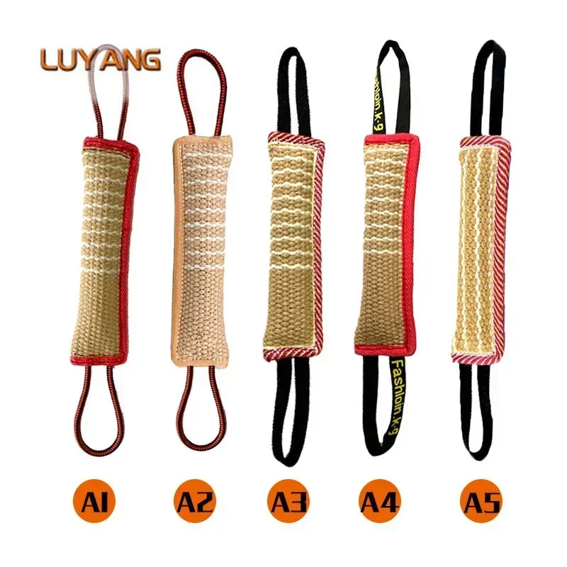 Dog Biting Pillow Tug Stick Hemp Chewing Training Toy Durable Linen Molar Teeth Cleaner Interactive Outdoor Rope Pet Supplies