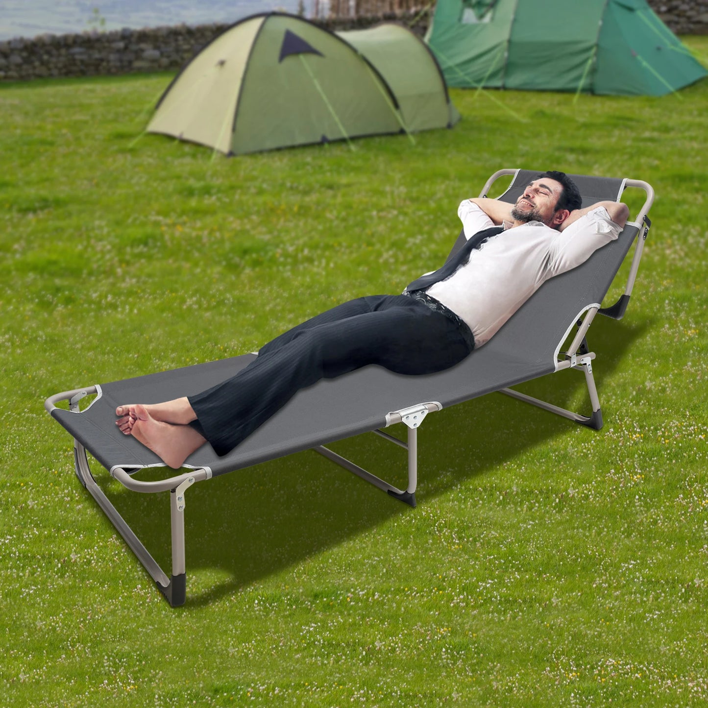 Extra Wide Folding Cot for Adults Stable Folding Bed for Outdoor Camping and Indoor Office Use