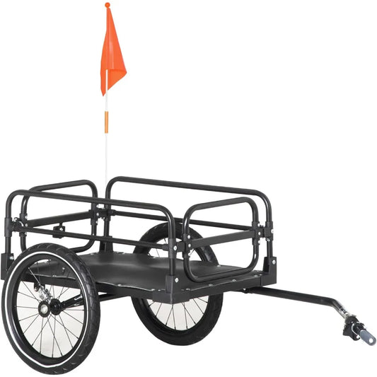 Bike Cargo Trailer Bicycle Wagon with Suspension and Triple Safety Features 16 Inch Wheels 88 Pounds Maximum Load