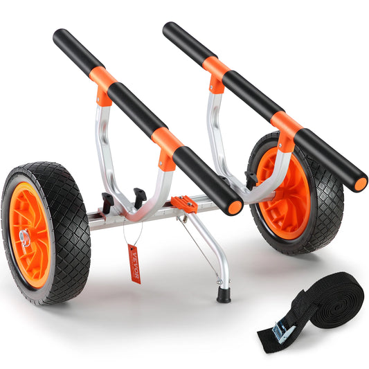 VEVOR Kayak Cart 450lbs Detachable Canoe Trolley with 12'' Tires Adjustable Width