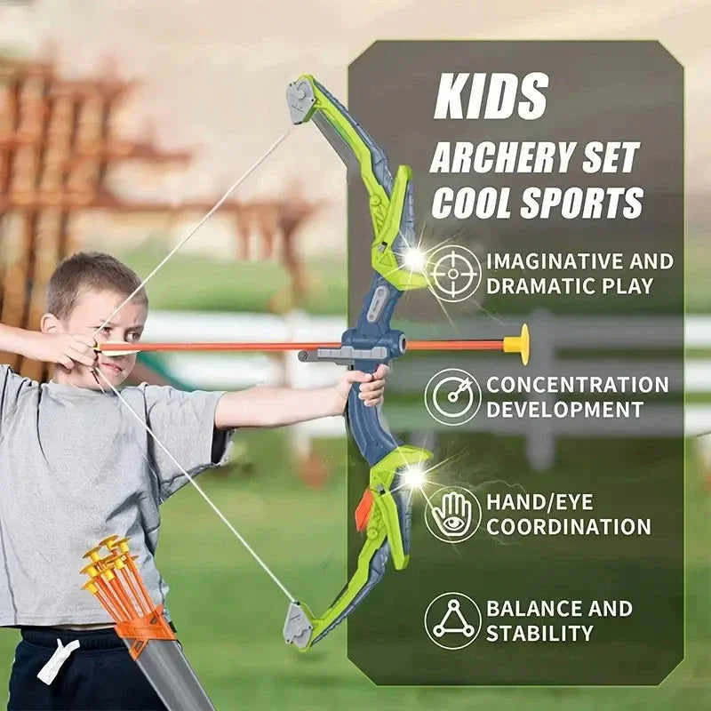 Bow and Arrows Kids Archery Bow Practice Recurve Bow Indoor Outdoor Sports Game Hunting Shooting Toy Gift Kit Set
