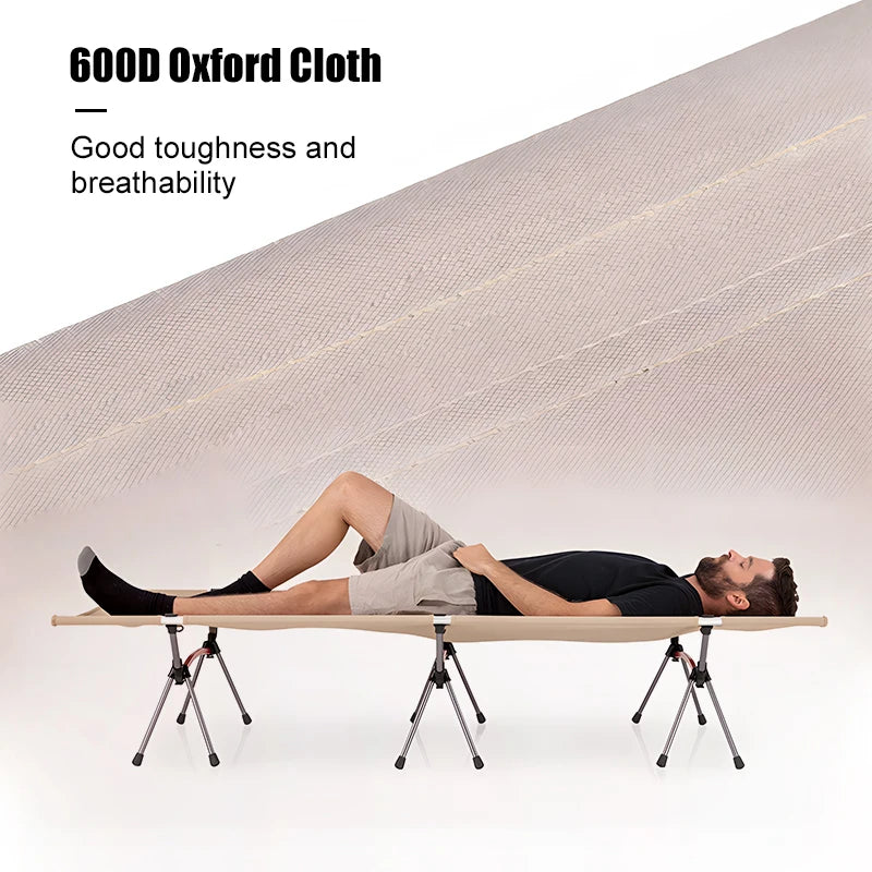Westtune Camping Cot with Leg Extenders Portable Folding Bed Ultralight Aluminum Alloy Sleeping Cot for Outdoor Hiking and Travel