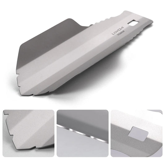 Titanium Camping Shovel with Storage Sack Lightweight Hand Trowel for Gardening Hiking Backpacking and Outdoor Activities