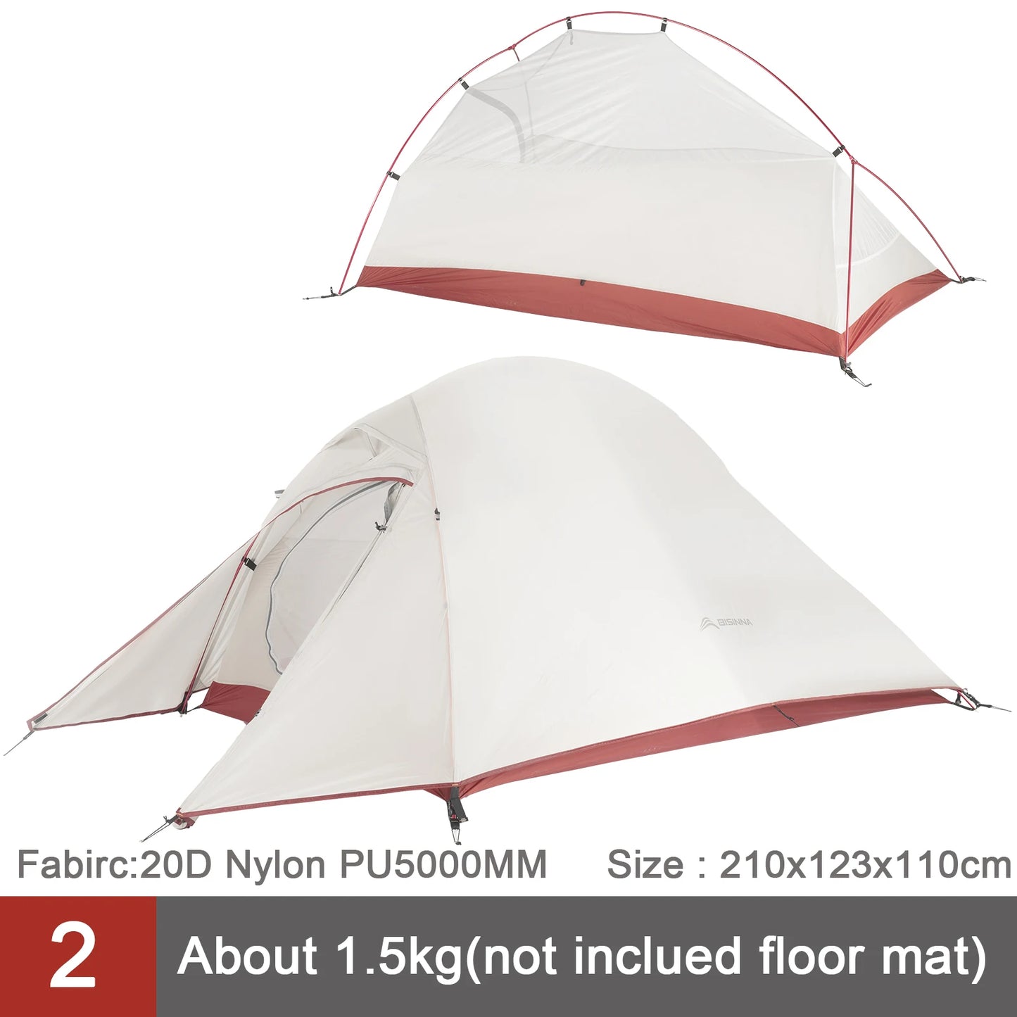 BISINNA Ultralight Camping Tent 20D Nylon Waterproof Tent