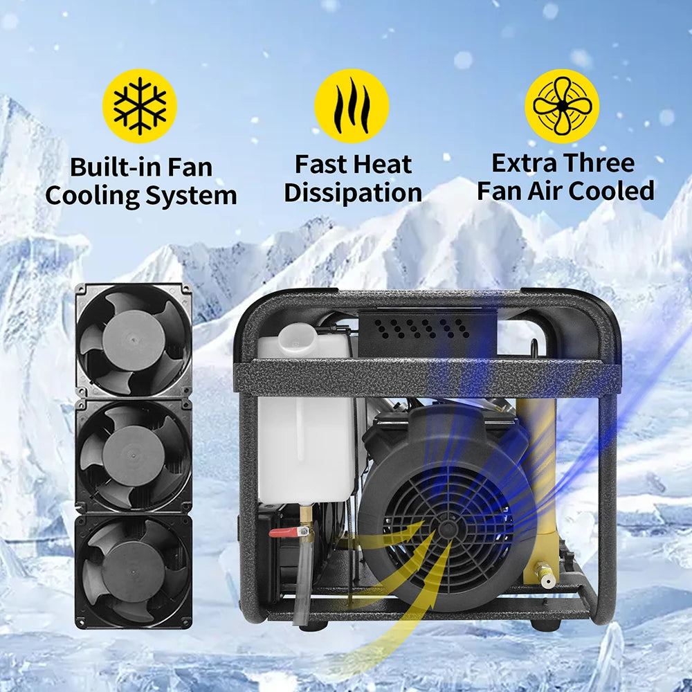 TUXING TXEDT032 300 Bar PCP Air Compressor Double Filtration Auto Stop Built In Water Cooling for Scuba Diving