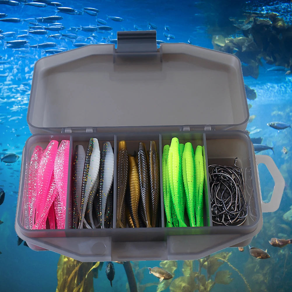 61pcs/set Bionic Fishing Lures Fork Tail Wobbler Bait Tools