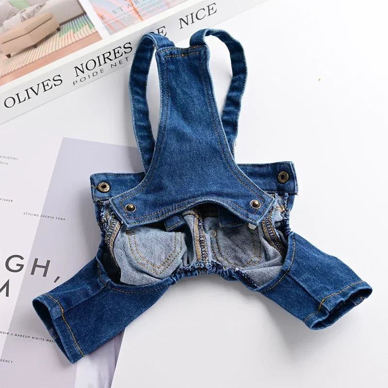 Denim Dog Jumpsuit Pet Clothes For Dogs Coat Jacket Jean Dog Clothes French Bulldog Clothing For Small Dogs Chihuahua Yorkshire