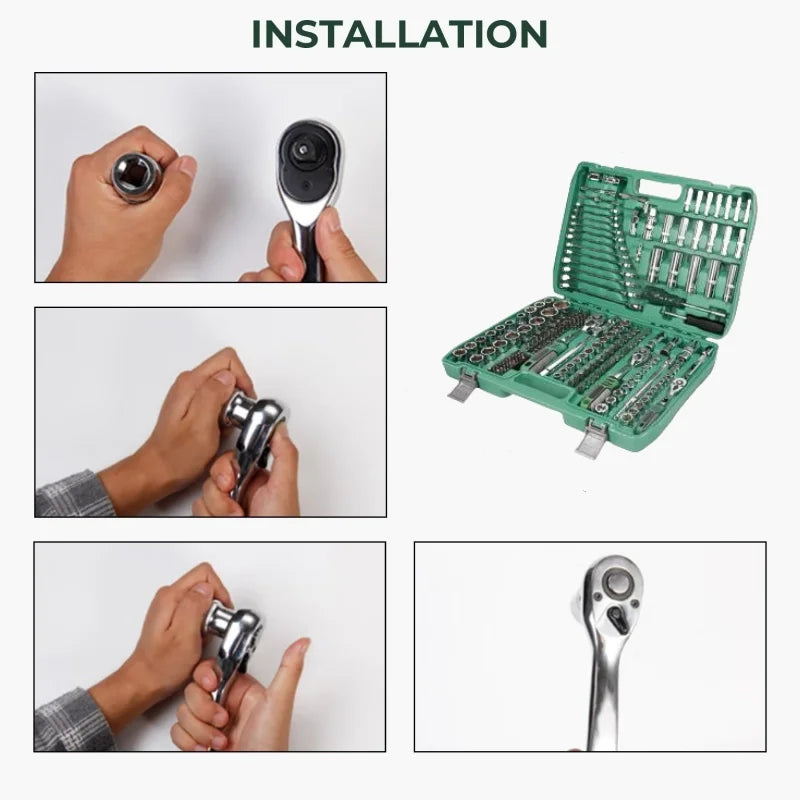 72 Teeth 151 Piece Professional Auto Repair Tool Set Home Hardware Hand Tool Set Best Gift for Dad