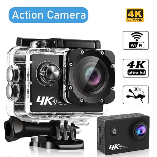 4K Action Camera A1 Ultra HD WiFi 12MP 2 Inch LCD 30M Waterproof 170 Degree Remote Control Helmet Bicycle Video Camera Outdoor Sport Cam