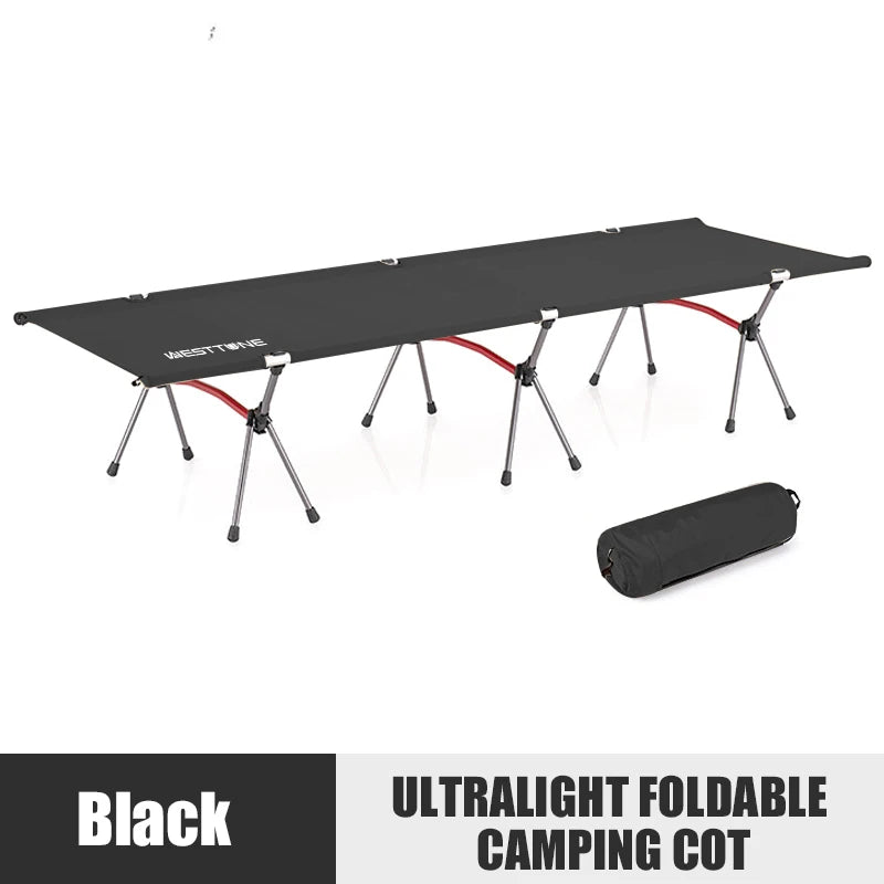 WESTTUNE Camping Cot with Leg Extenders Portable Folding Bed