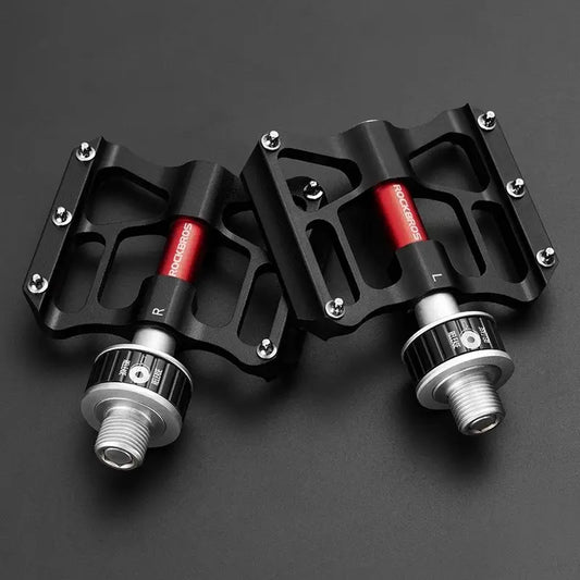 Rockbros Bicycle Pedals MTB Quick Release CNC Rainproof Sealed Bearing 8.2cm Widened Non Slip Chrome Molybdenum Bike Road Pedal