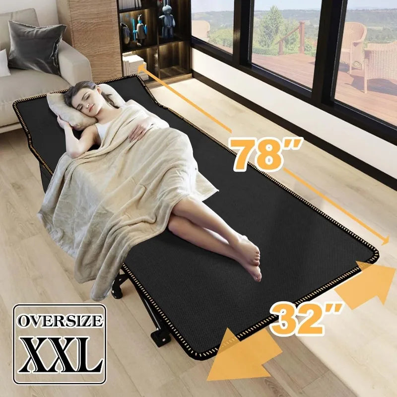 LILYPELLE Folding Camping Cot Heavy Duty Sleeping Cots with Carry Bag Double Layer Oxford Portable Travel Camp Cots for Home and Outdoor Use