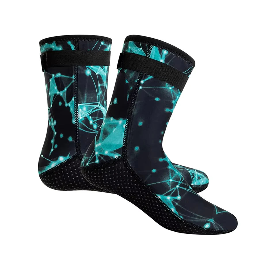 1 Pair Wetsuit Socks 3mm Neoprene Diving Socks Thermal Anti-Slip Scuba Socks Water Booties for Swimming Water Sports Pool shock
