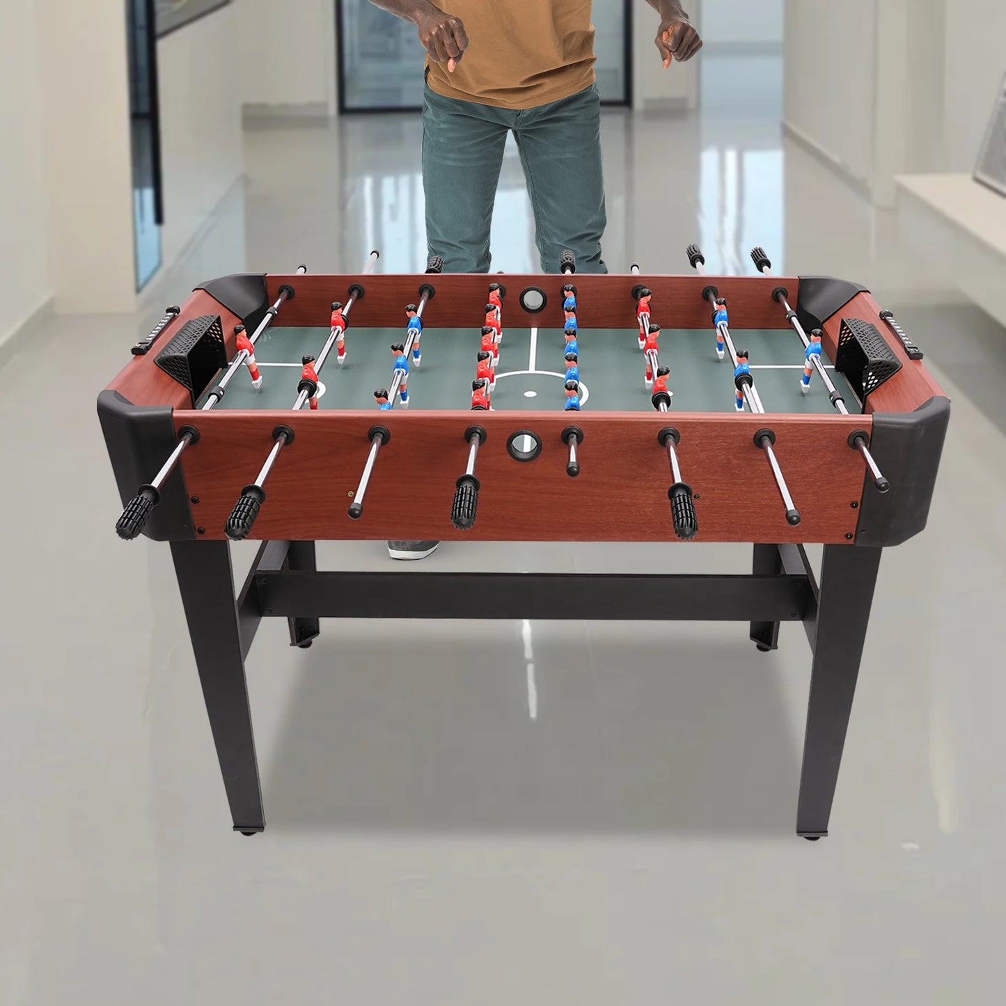 Standard Size Foosball Table Professional Soccer Table Game for Home and Game Room with Steel Rods and Counterbalanced Players