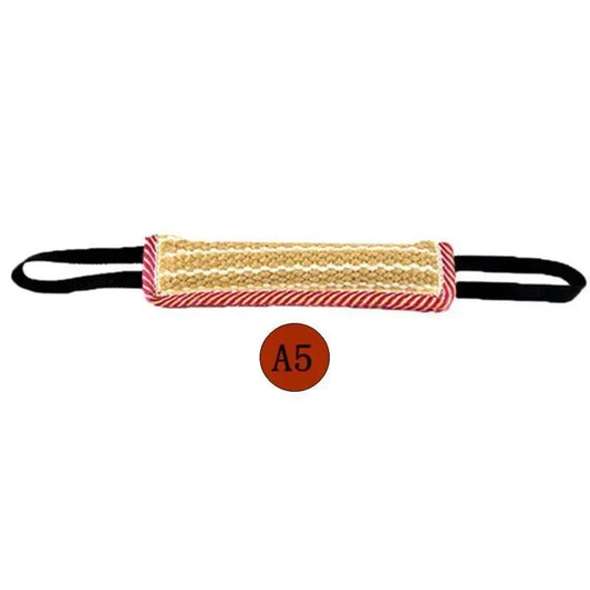 Dog Biting Pillow Tug Stick Hemp Chewing Training Toy Durable Linen Molar Teeth Cleaner Interactive Outdoor Rope Pet Supplies