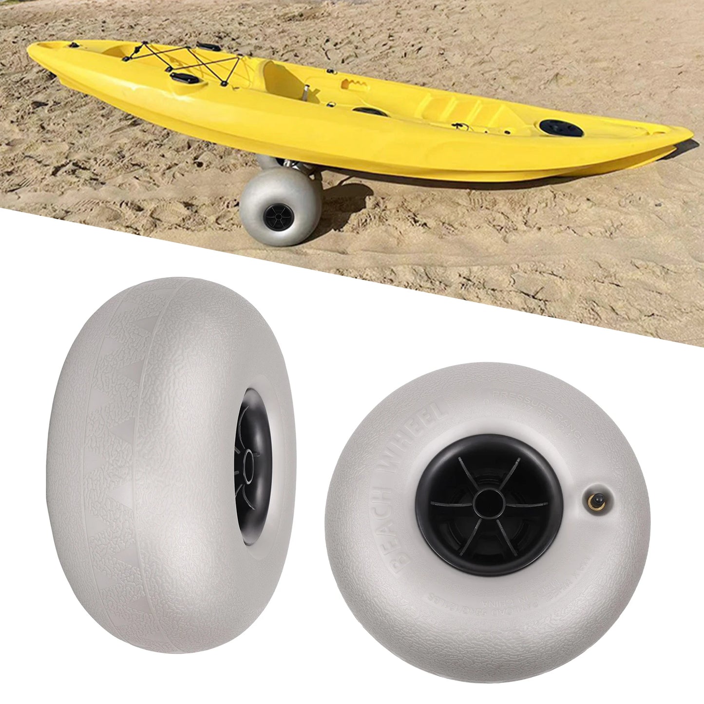 10in Beach Balloon Wheels 2pc Pvc Sand Tires For Kayak Dolly Inflatable Wheel Replacement Beach Wheels