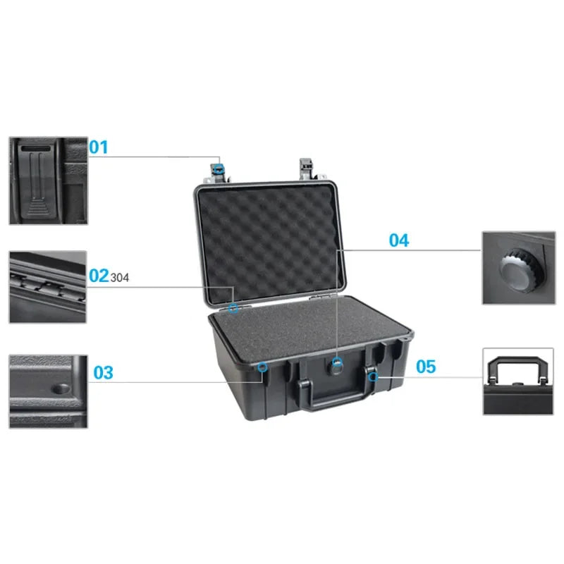 280x240x130mm Toolbox Safety Protector Box Organizer Hardware Storage Tool Case Impact Resistant Equipment Instrument Box Set