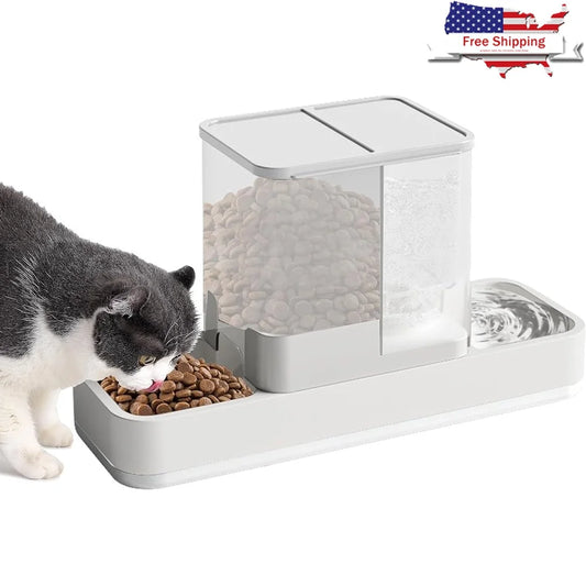 Automatic Small Pet Feeder and Water Dispenser 2 in 1 Gravity Bowl Set for Cats Dogs Rabbits and Guinea Pigs Easy Clean Non Electric