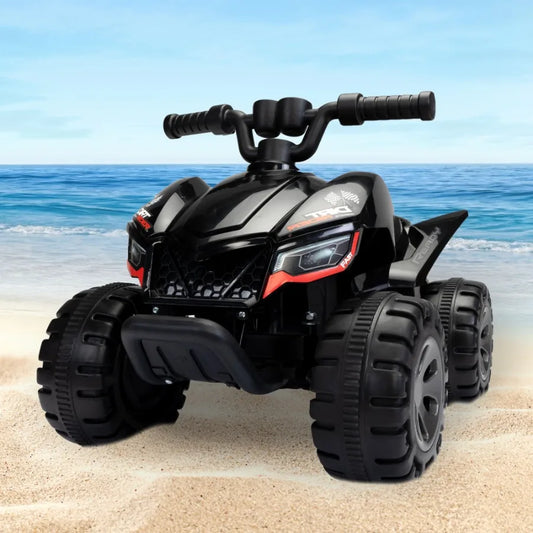 Rideon ATV 6V Battery Powered Electric Quad Car with Music LED Lights and Spray Device for Toddlers Age 3 to 5
