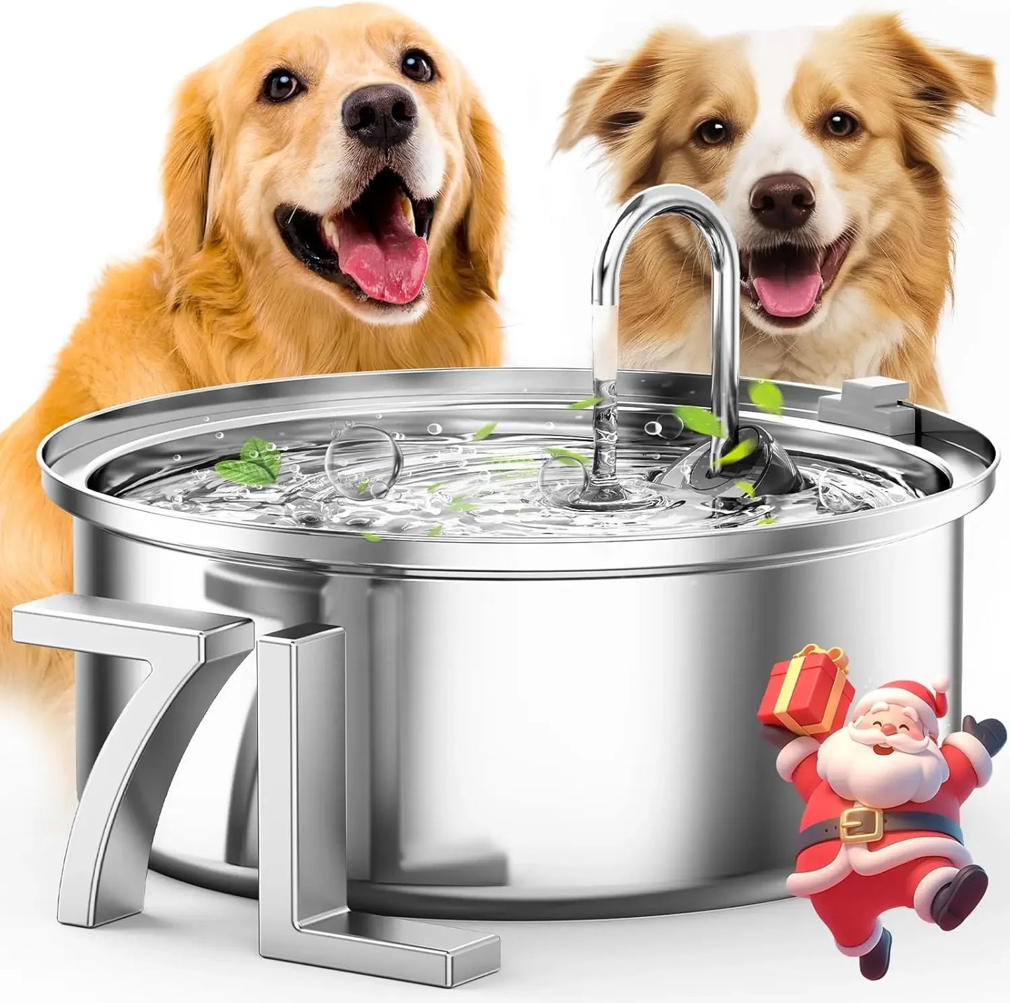 Dog Water Bowl Dispenser 7L Quiet Automatic Stainless Steel BPA Free for Cats