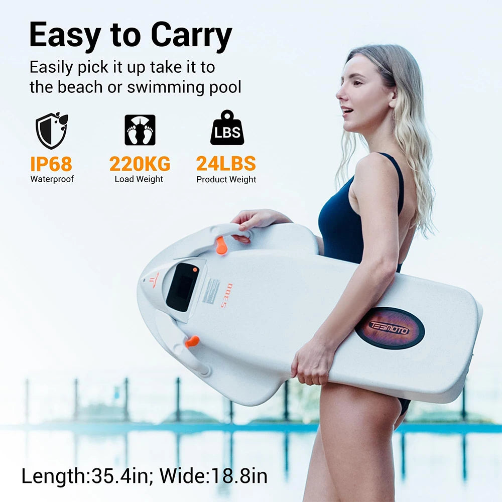 TESMOTO-Electric Kickboard for Men and Women, Electric Surfboard, 40-80 Minutes Playtime, Water Sports Bodyboard, Swimming Pool