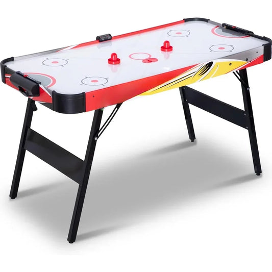 58 Inch Folding Air Hockey Table with LED Electronic Scoring and Powerful 12V Motor for 2 Players
