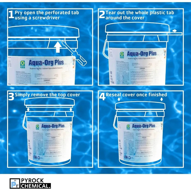 Pool Shock by Aqua Org Plus - 65% Granular Cal Hypo - Swimming Pool Shock for In-Ground, Above Ground, Spas & Hot Tubs - 50