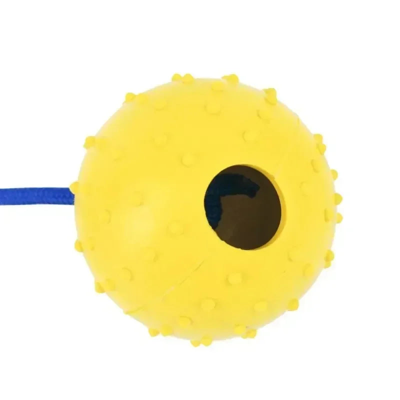 Rubber Interactive Dog Training Toy Natural Fetch Play Ball with Rope for Pet Rewards