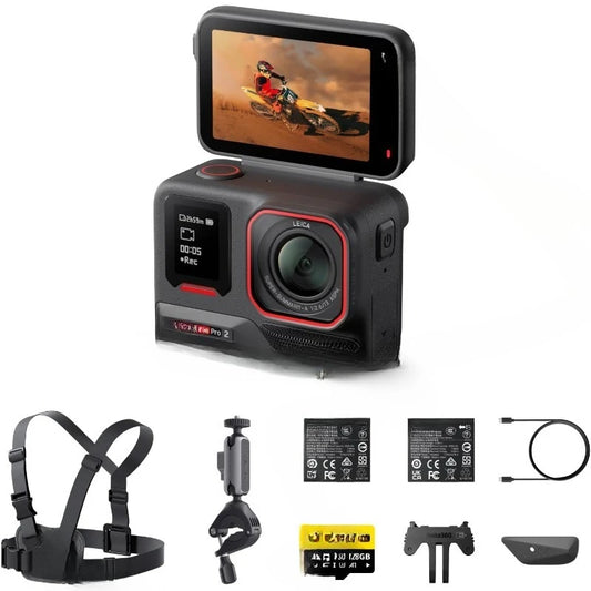 Ace Pro 2-8K Waterproof Action Camera Co-Engineered with Leica, 1/1.3" Sensor, Dual AI Chip, Leading Low Light