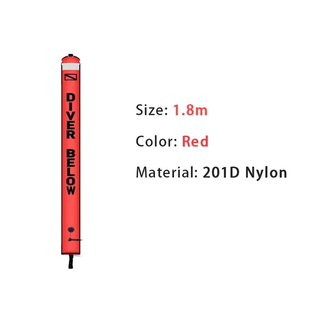 Scuba Diving Buoy Set 1.2m 1.5m 1.8m Colorful Safety Float