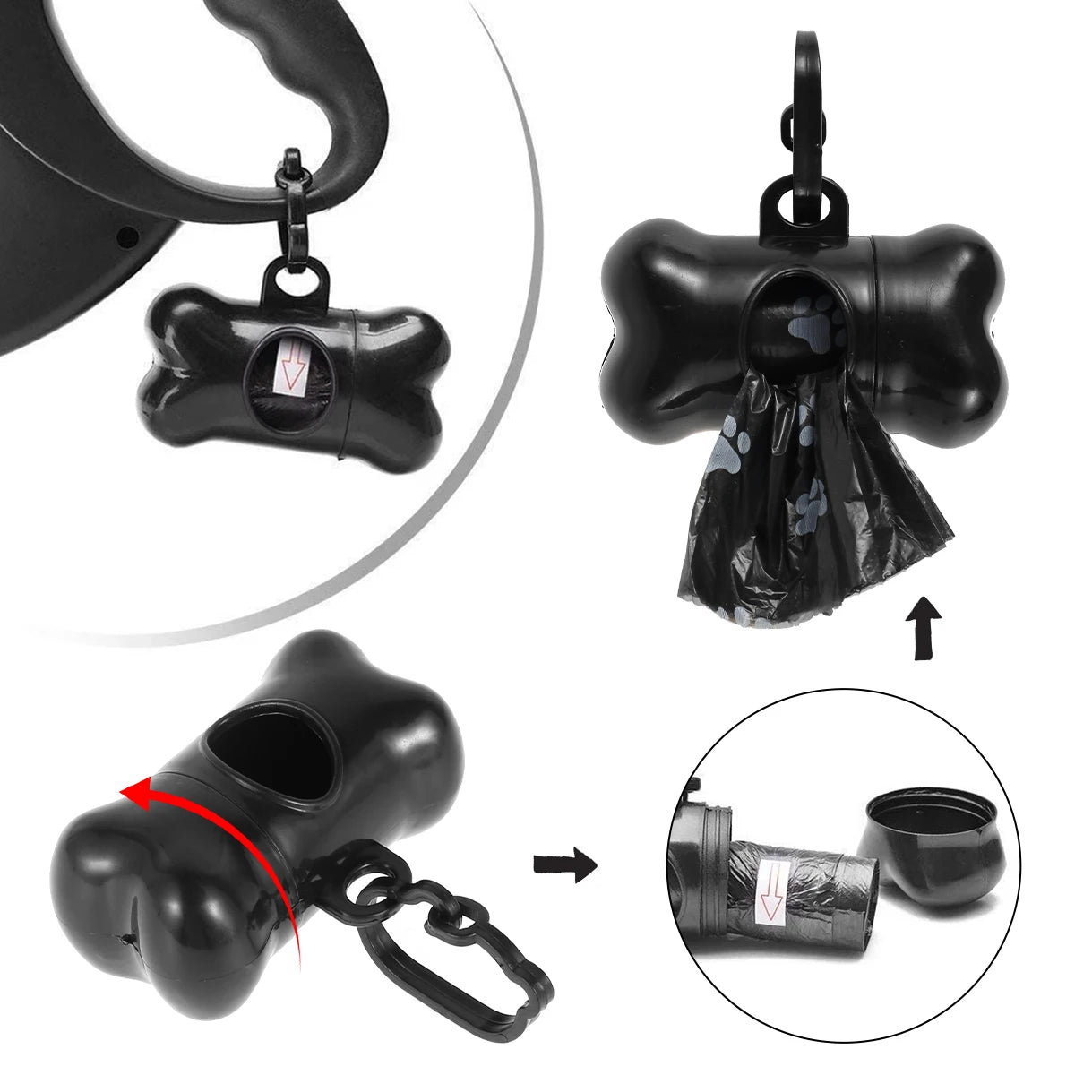 Biodegradable Dog Poop Bags 30/60 Rolls Refill with Adjustable Dispenser 100 Percent Leak Proof Waste Bags