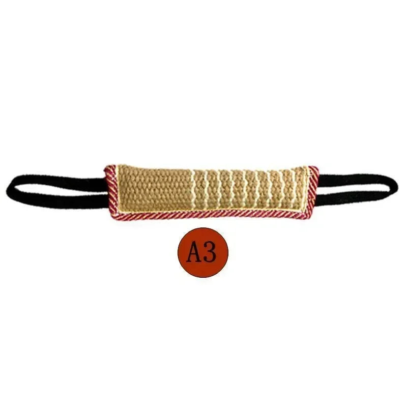 Dog Biting Pillow Tug Stick Hemp Chewing Training Toy Durable Linen Molar Teeth Cleaner Interactive Outdoor Rope Pet Supplies