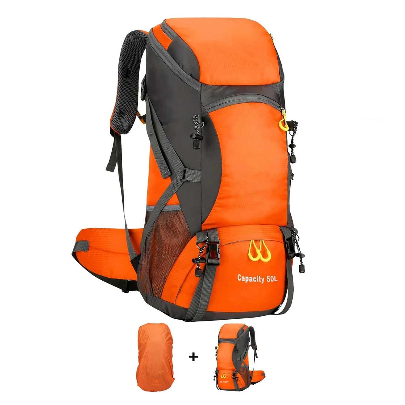 Hiking Backpack Waterproof 50L Lightweight Travel Backpack with Rain Cover for Camping Trekking and Outdoor Sports