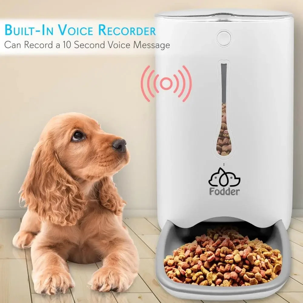 Smart Automatic Pet Feeder Programmable Digital Dispenser with Voice Message Playback Adjustable Food Amount & Frequency LCD