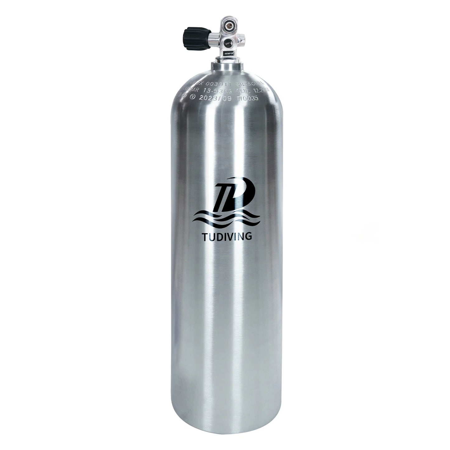 TUDIVING-11.1L Scuba Diving Tank - 80CF Aluminum Diving Cylinder,Diving Tank with DIN Valve Scuba Diving Adapter Filling Station