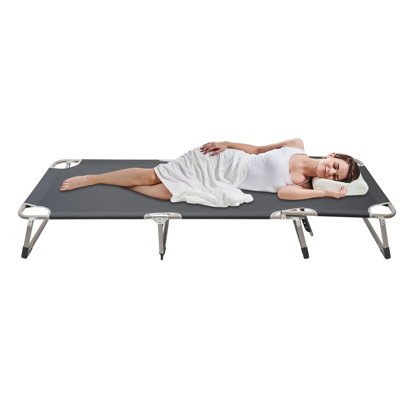 Extra Wide Folding Cot for Adults Stable Folding Bed for Outdoor Camping and Indoor Office Use