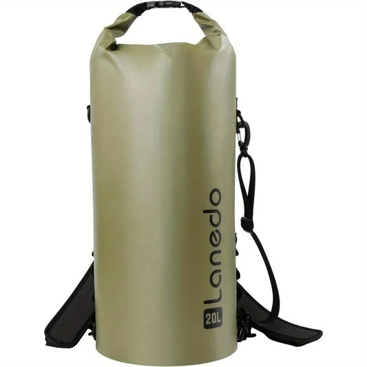Lanedo Round Barrel Collapsible Backpack Cooler Waterproof Hands Free Cooler Bag 24 Hours Cooling Soft Sided Cooler