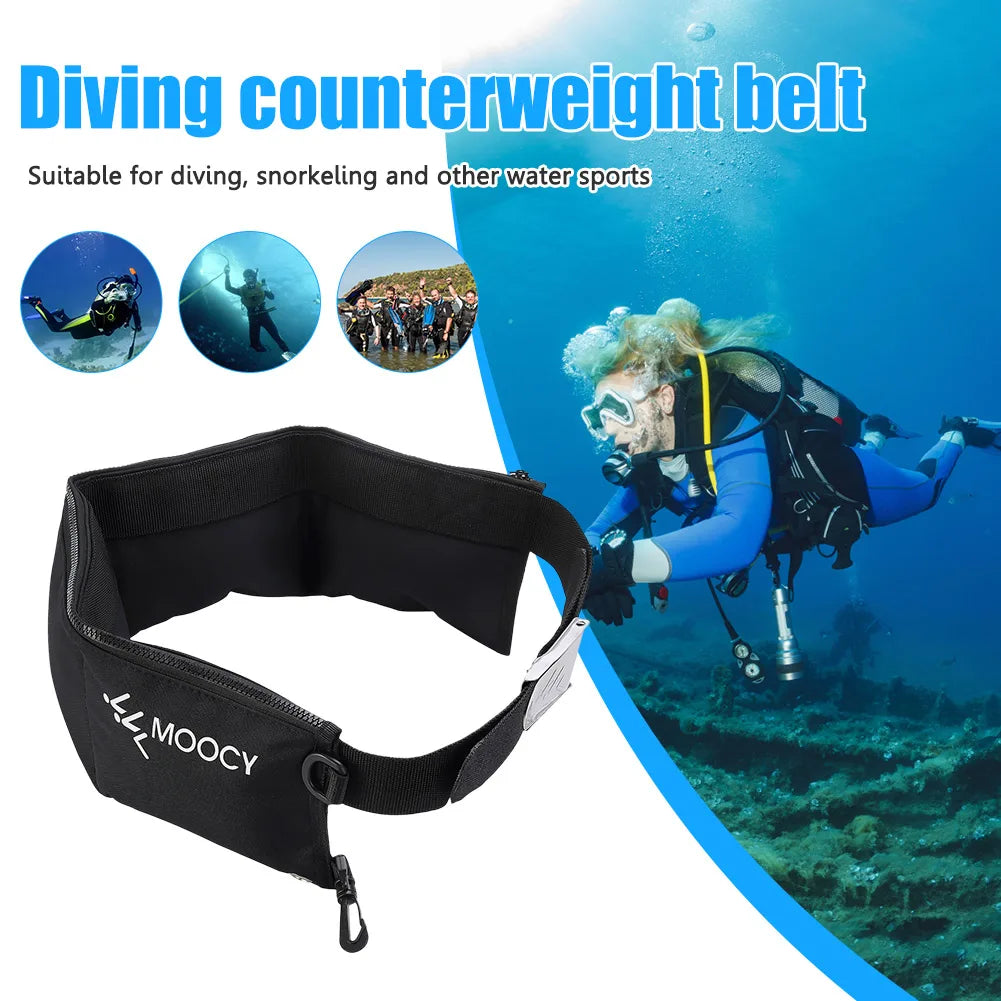 Scuba Diving Weight Belt Portable Snorkeling Diving Weight Belt Bag with Pocket Quick Drying Waist Hanging Swimming Accessories