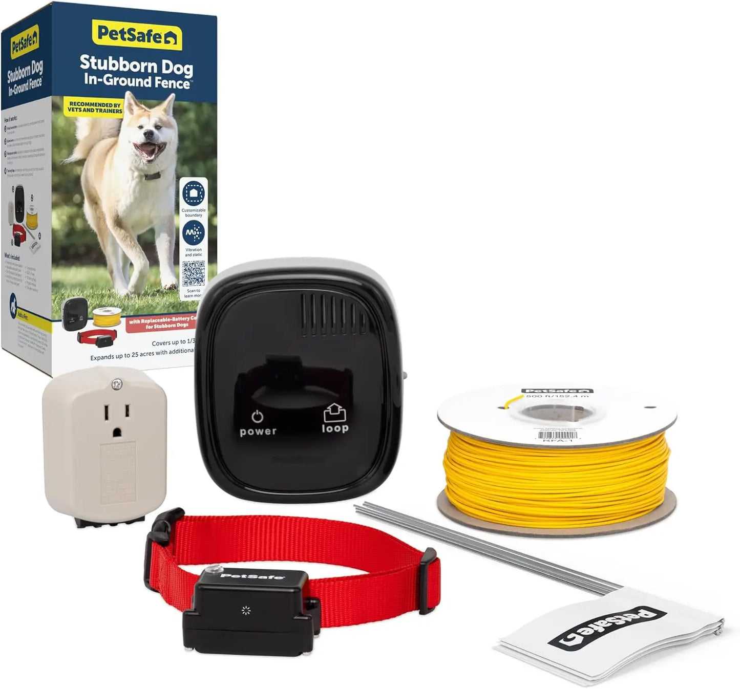 Dog In-Ground Electric Fence for Stubborn Dogs 500 Feet 1/3 Acre 20 Gauge Wire Kit