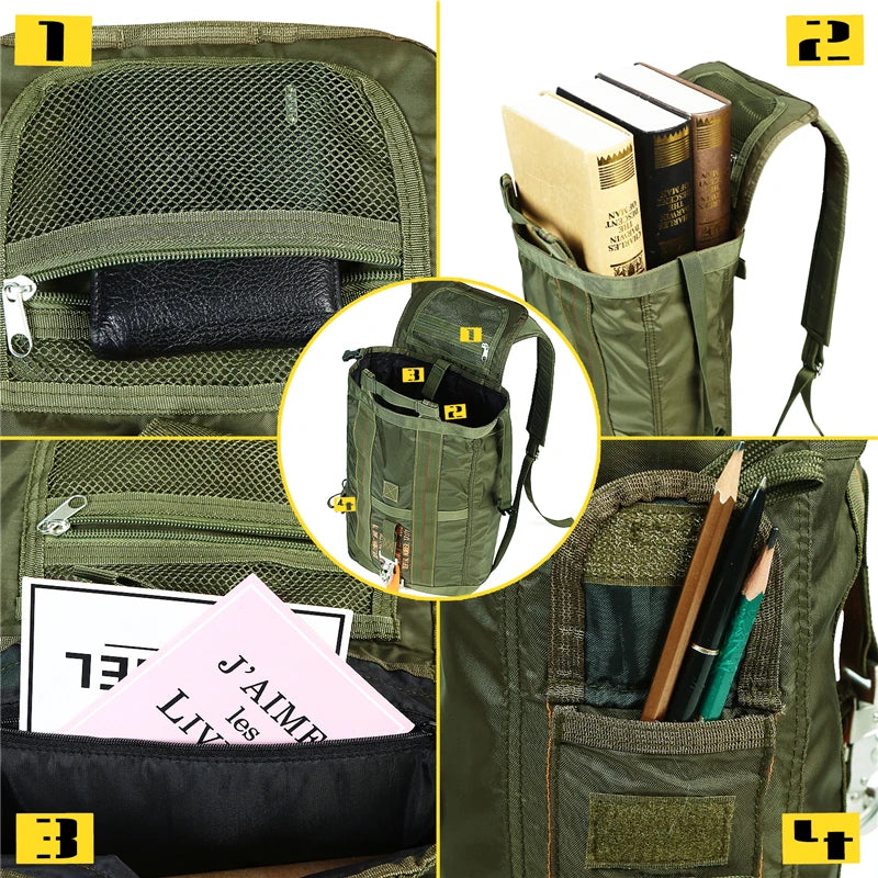 Durable All Purpose Backpack Lightweight Carryall Parachute Bag For Outdoor Hunting Trips Hiking School Adventures