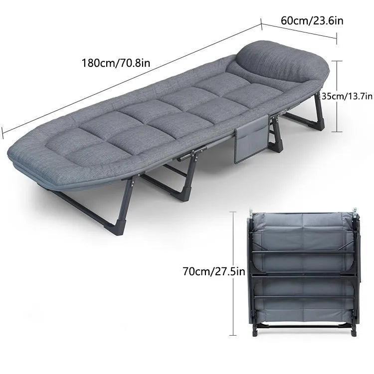 Sleeping Cots for Adults 6 Positions Portable Foldable Bed with Mattress and Pillow Heavy Duty Sturdy Frame for Camping and Home Use