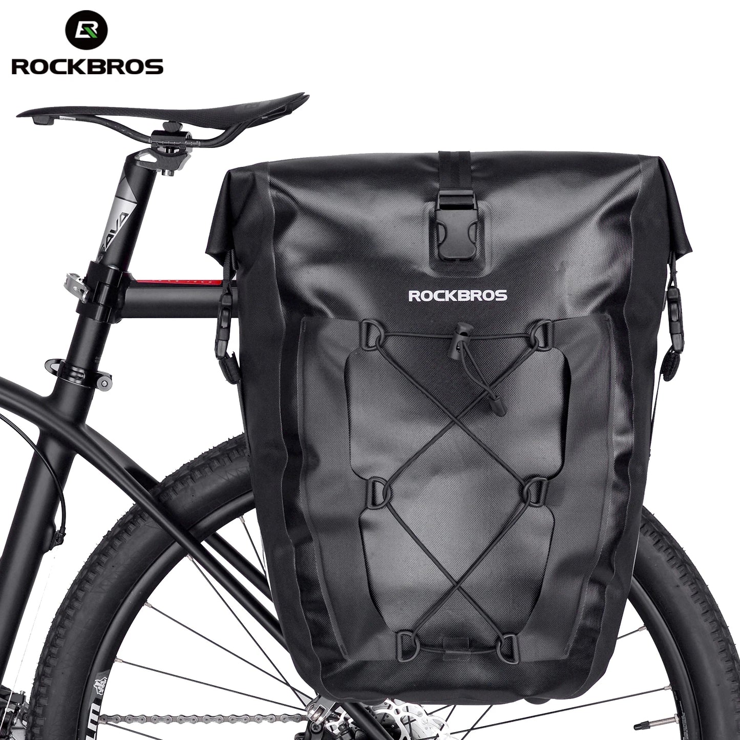 Rockbros Waterproof Bike Bag 27L Large Capacity Bicycle Saddle Rack Trunk Bag Luggage Carrier Bike Accessory