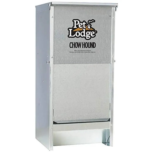Automatic Dog Feeder Galvanized Steel 12 lb Chow Hound Dispenser No Assembly Required