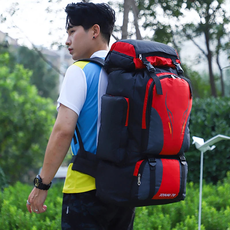 High Capacity 70L Hiking Backpack for Men and Women Waterproof Camping Travel Bag