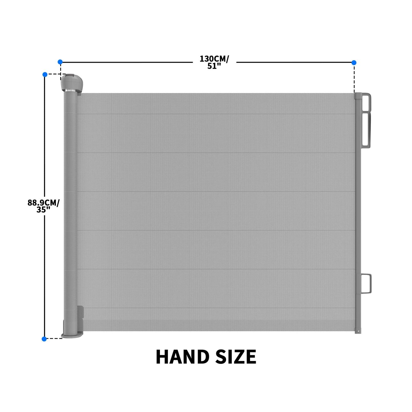 Extra Wide Kids Pets Gate Retractable Dog Gate for Babies and Pets, White Child Baby Gates, One Handed Operation Mesh Safety