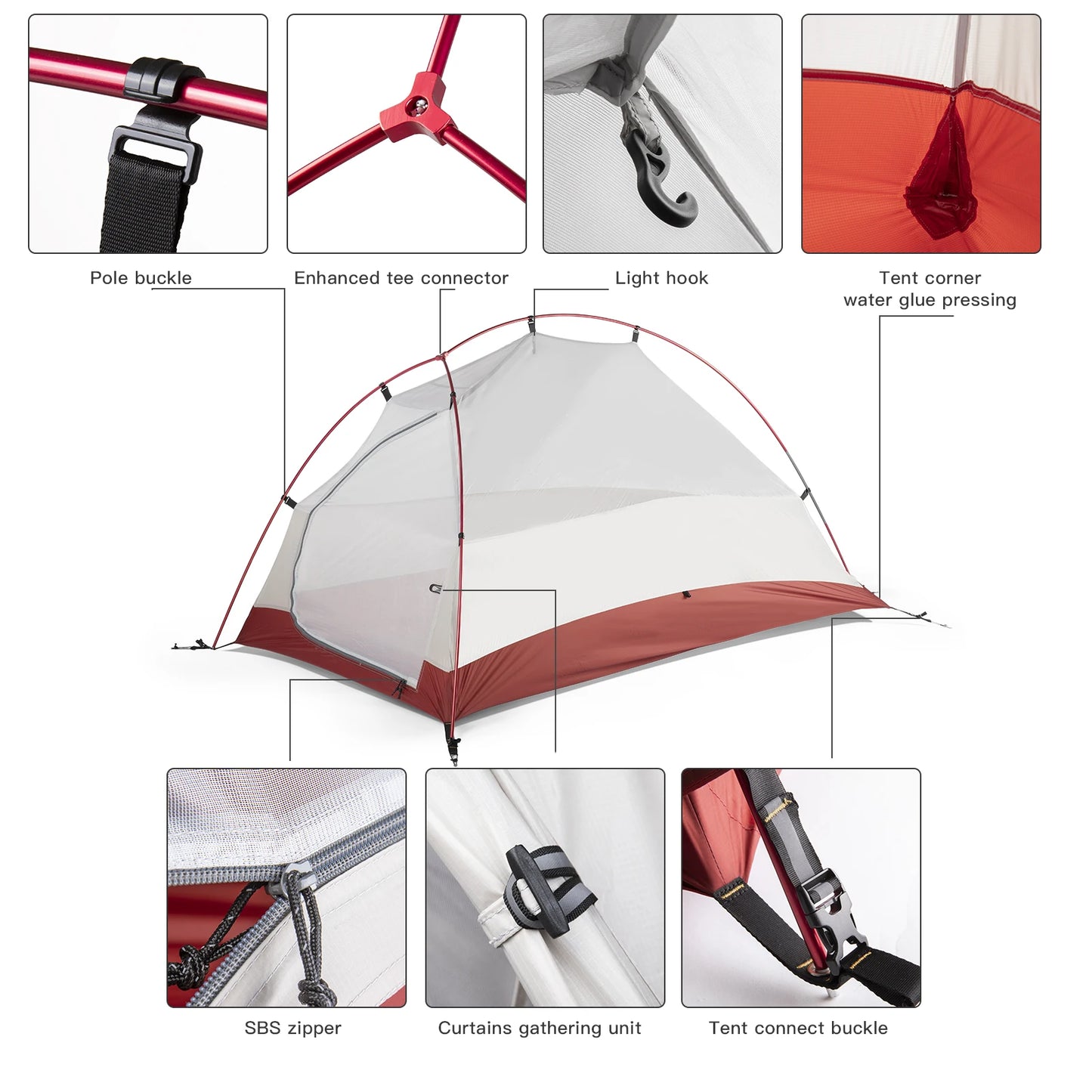 BISINNA Ultralight Camping Tent 20D Nylon Waterproof Tent